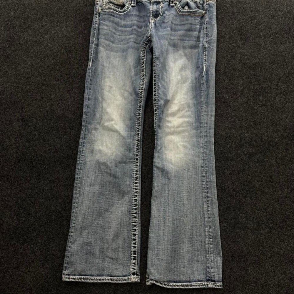 Vigoss Womens 11/12 Y2K Low Rise Flare Jeans Light Wash Stretch Denim